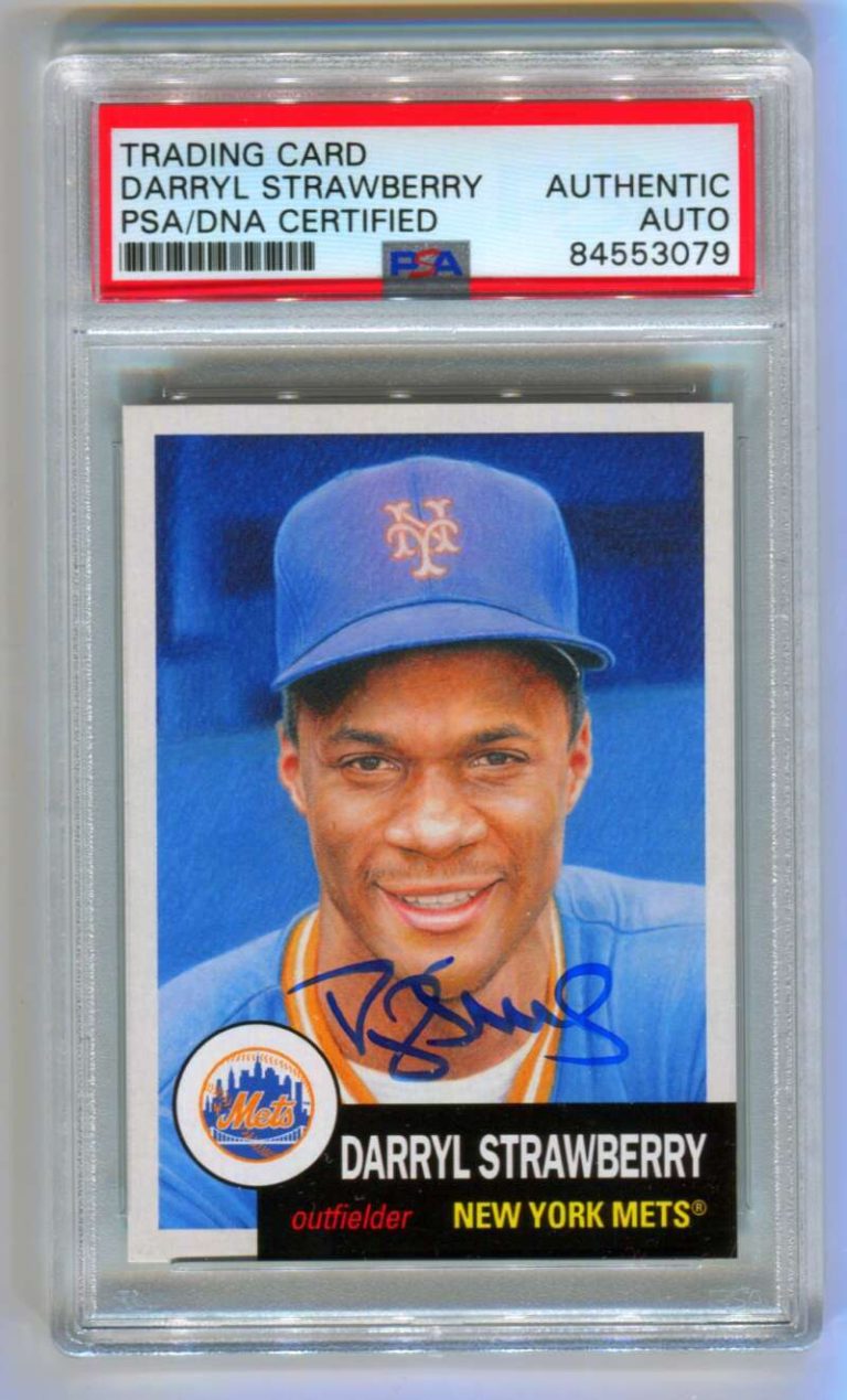 Darryl Strawberry 2021 Topps Living Set #402 New York Mets Signed Auto PSA DNA