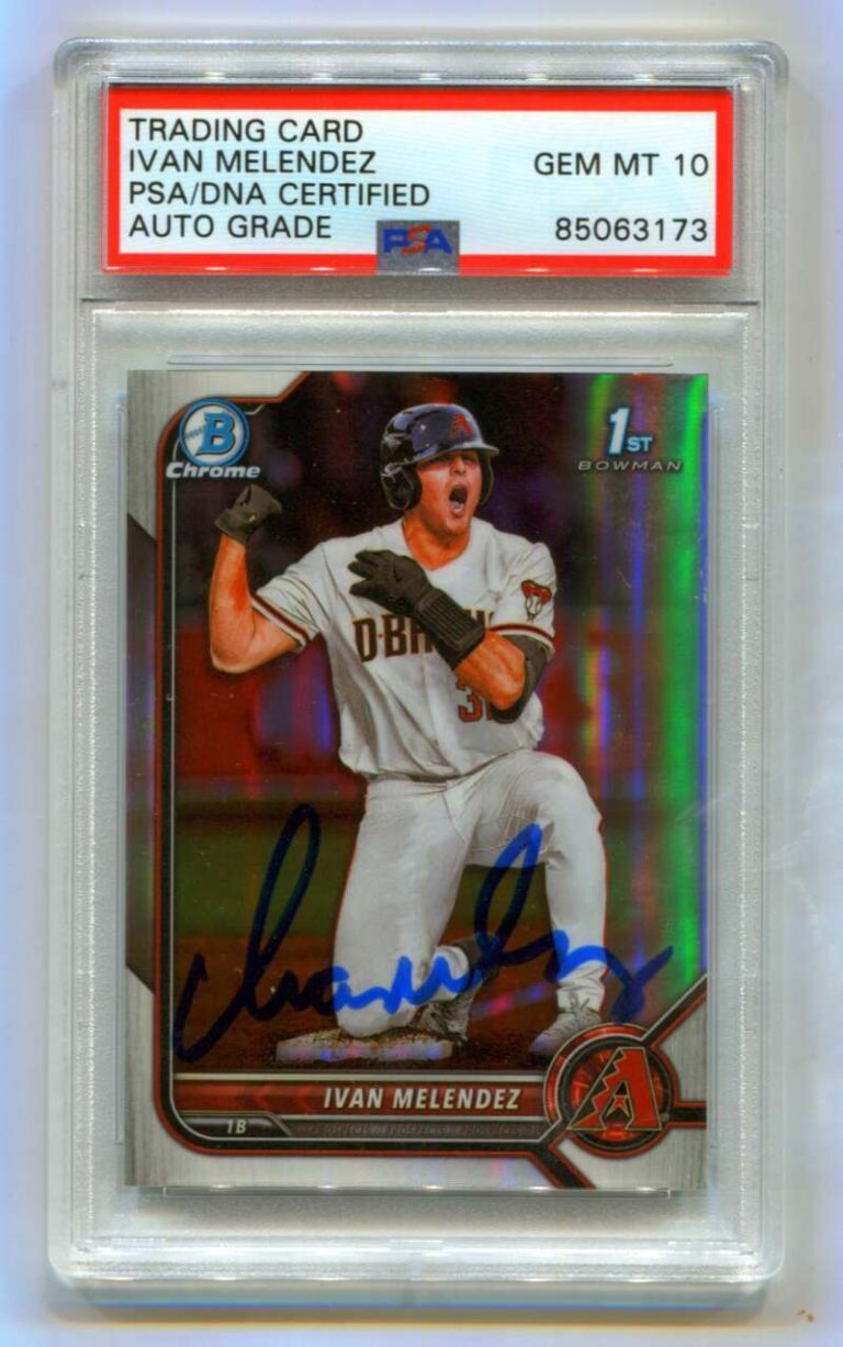 Ivan Melendez 2022 Bowman Chrome Draft #BDC-29 1st Refractor Signed PSA 10 Auto