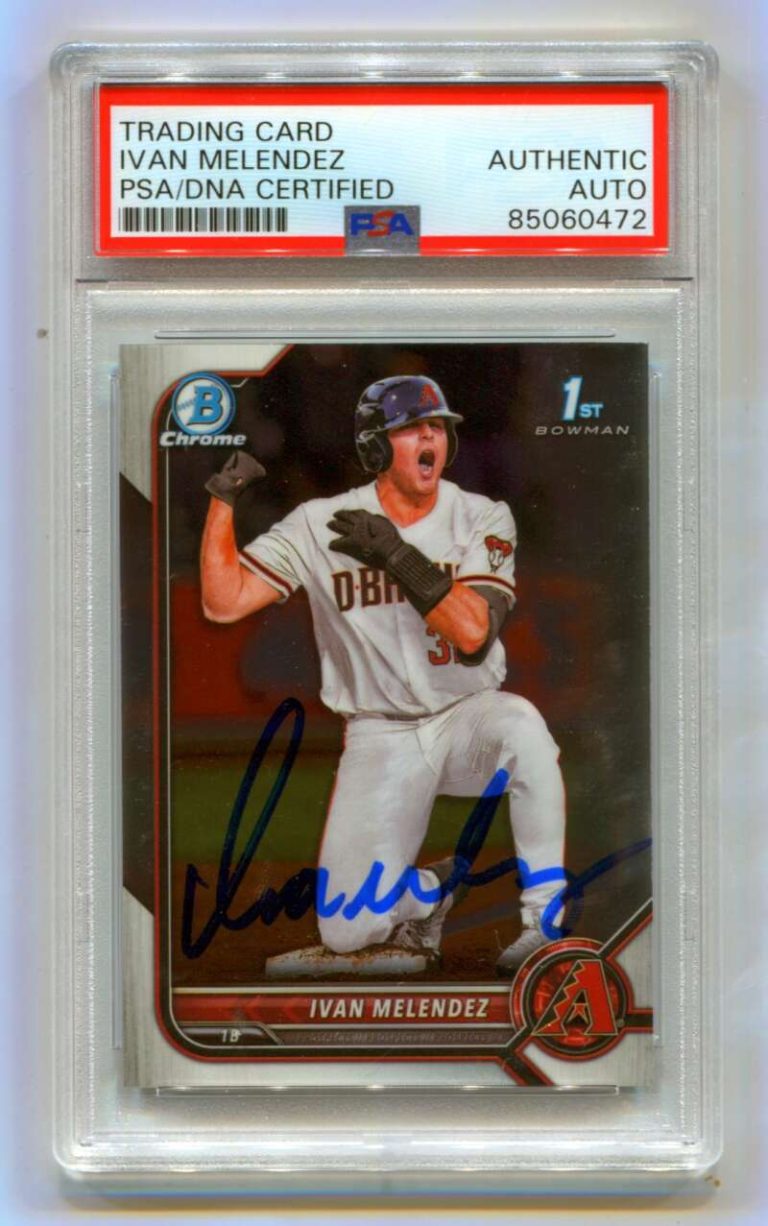 Ivan Melendez 2022 Bowman Chrome Draft 1st Prospect Signed PSA Authentic Auto