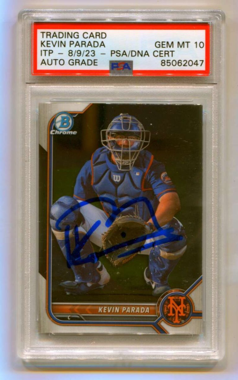 Kevin Parada 2022 Bowman Chrome Draft Image Variation SP Signed PSA 10 Auto