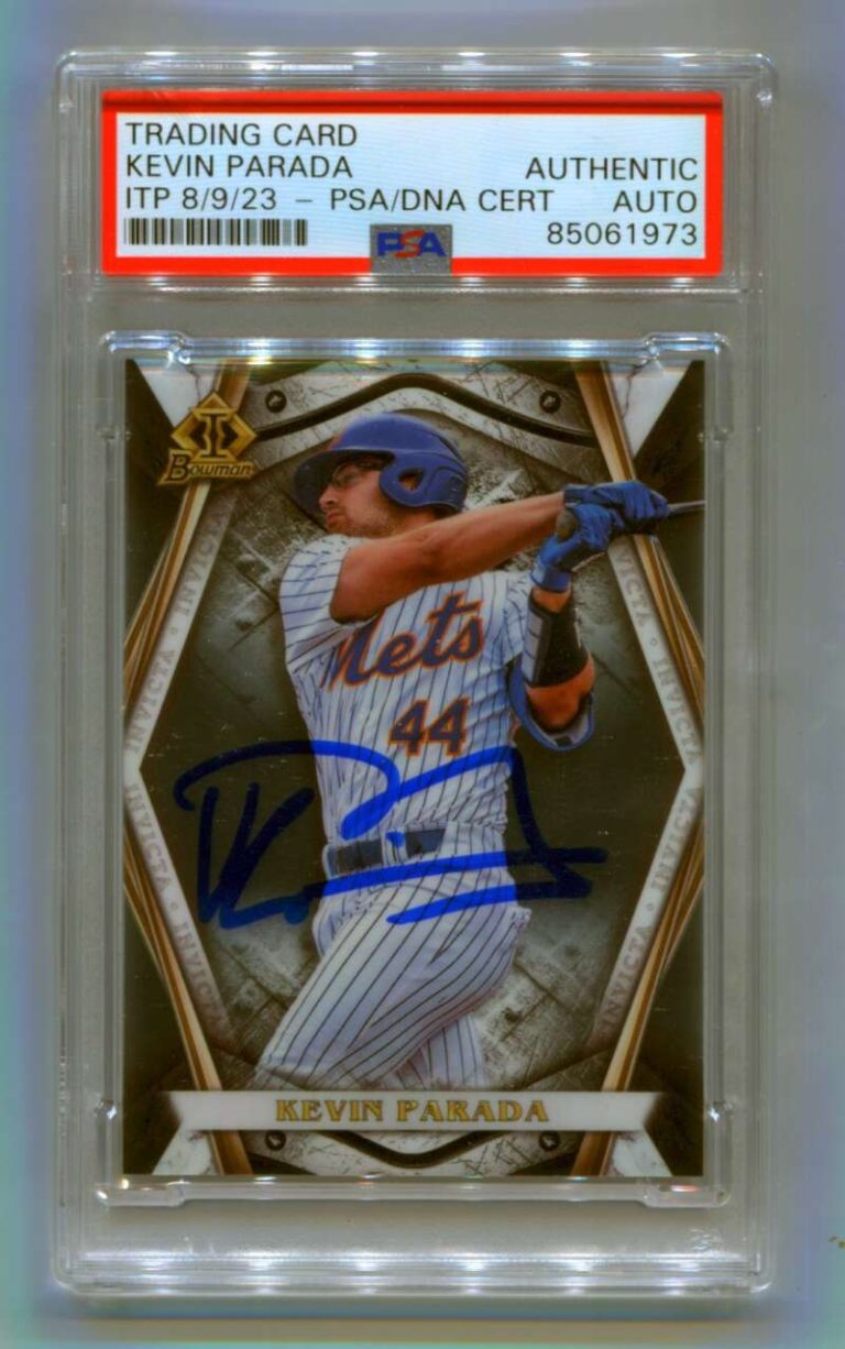 Kevin Parada 2022 Bowman Draft Invicta BI-9 Signed PSA Authentic Auto NY Mets
