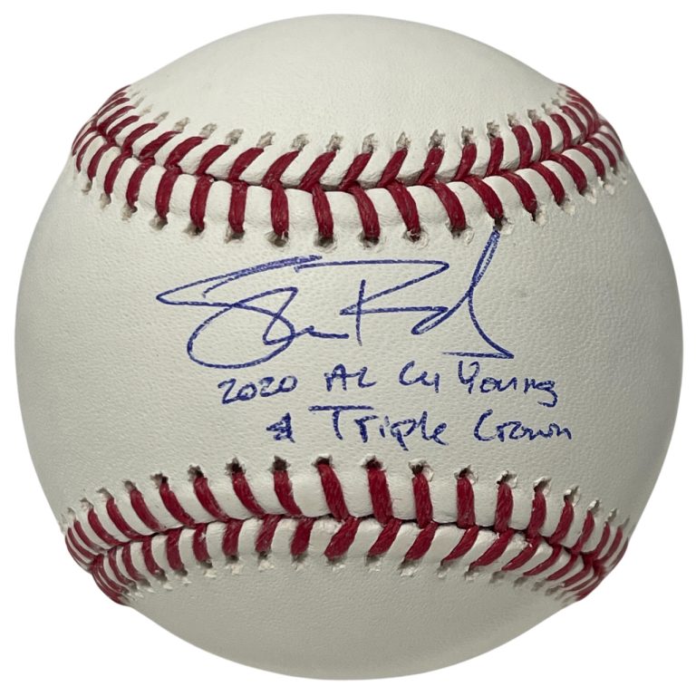 Shane Bieber Signed ROMLB Baseball w/ 2020 AL CY Young + TC Beckett BAS COA
