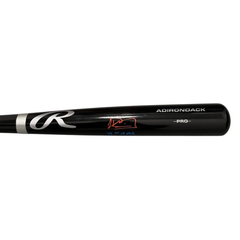 Kevin Parada Signed Black Rawlings Bat w/ 22 1st Rd Pick Beckett Witness BAS COA