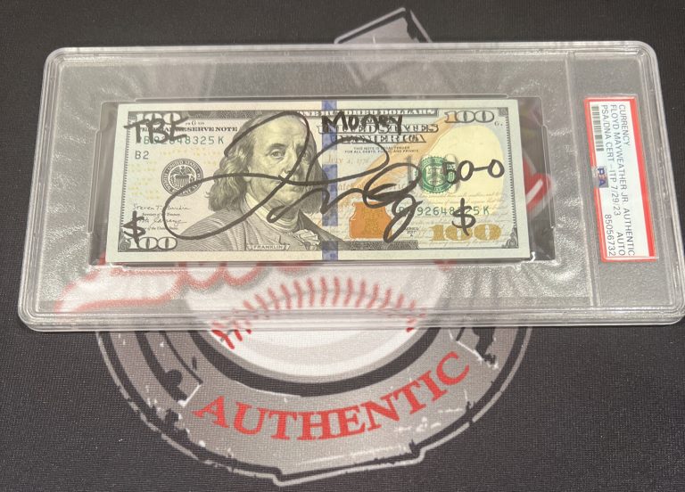 Floyd Mayweather Jr. Signed $100 Bill US Currency x4 Inscription PSA Auth Auto B