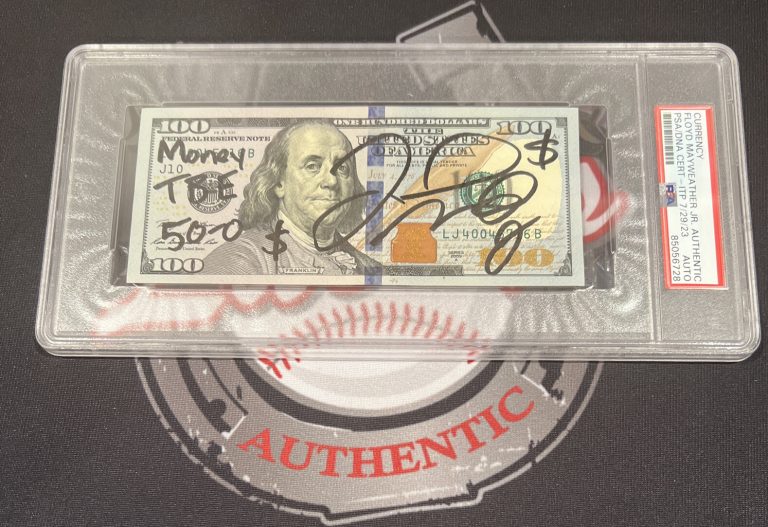 Floyd Mayweather Jr. Signed $100 Bill US Currency x4 Inscription PSA Auth Auto E