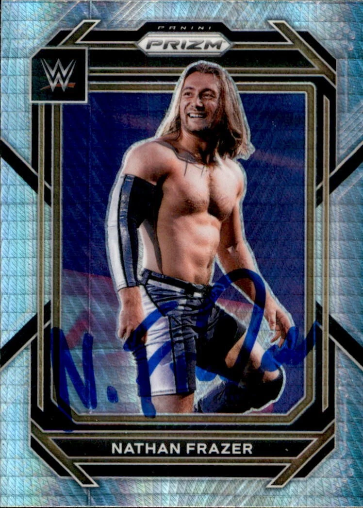 Nathan Frazer Signed 2023 Panini Prizm Hyper WWE NXT Card #160