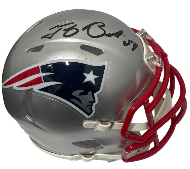 Tedy Bruschi Signed New England Patriots Speed Mini Helmet Beckett Wit BAS COA