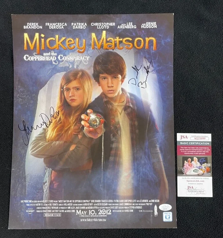 Francesca Derosa & Derek Brandon Signed Mickey Matson 13x17 Poster JSA COA