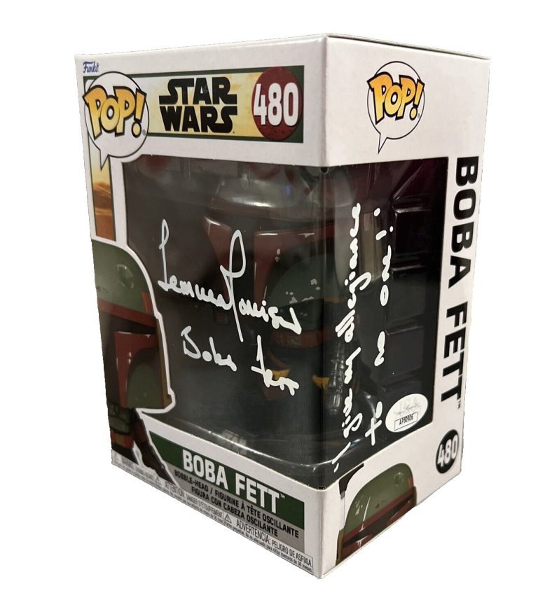 Temura Morrison Signed Auto Boba Fett #480 Star Wars Funko Pop Rare Insc JSA COA