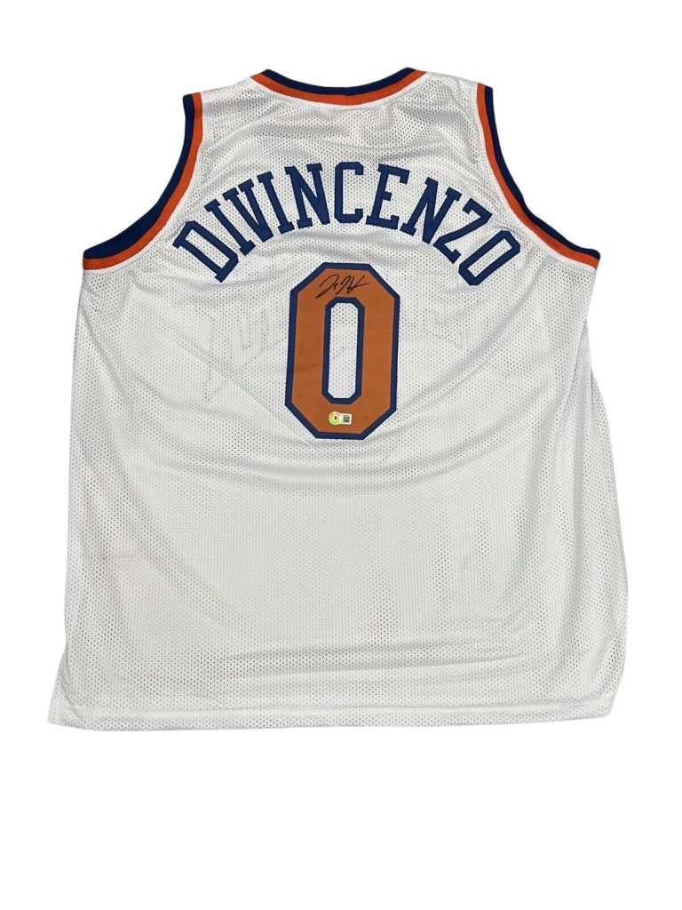 Donte DiVincenzo Signed New York Knicks Custom Jersey Beckett Witness BAS COA