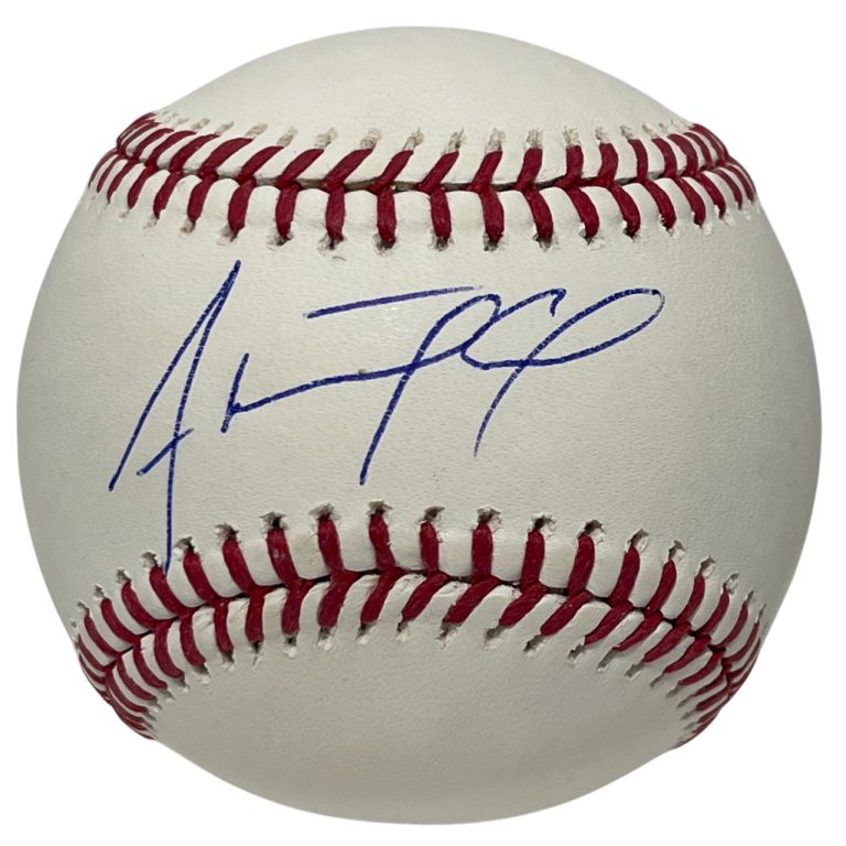 Adolis Garcia Signed Rawlings ROMLB Baseball Beckett Witness BAS COA Rangers