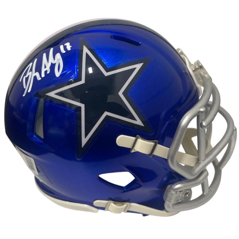 Brandon Aubrey Signed Dallas Cowboys Flash Mini Helmet Beckett Witness BAS COA