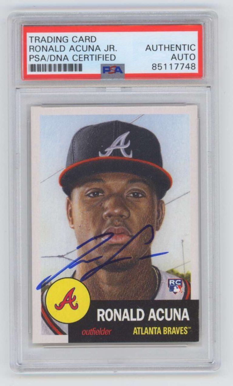 Ronald Acuna Jr 2018 Topps Living Set #19 Rookie RC Signed PSA Authentic Auto