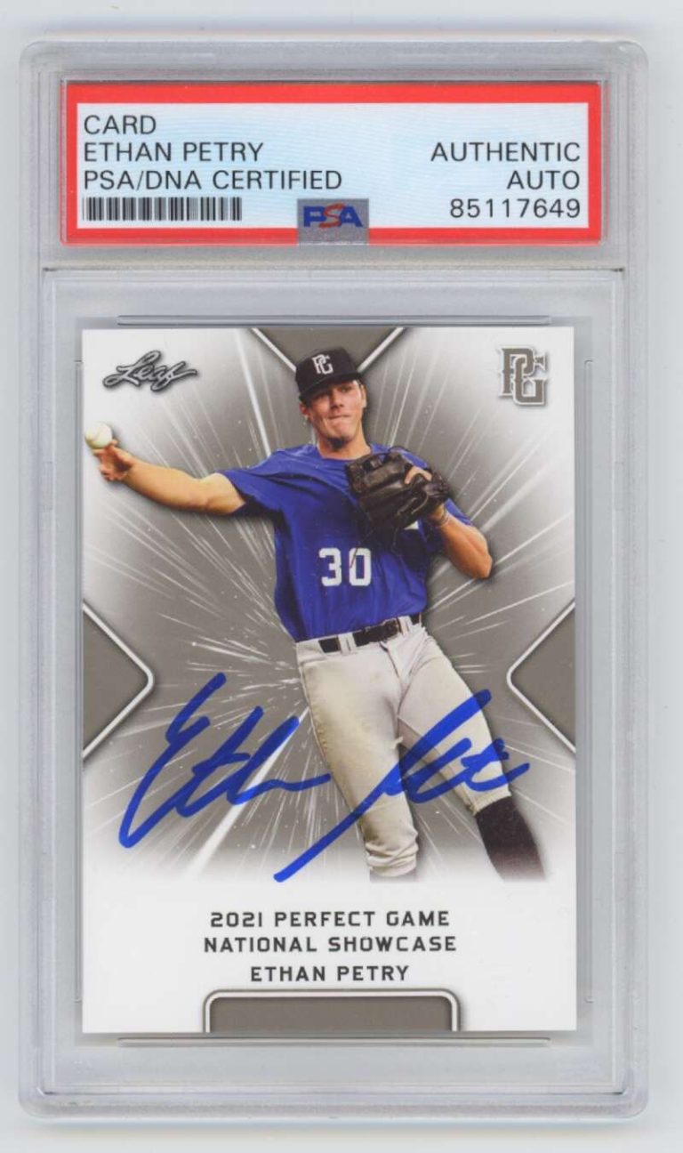 Ethan Petry 2021 Leaf Perfect Game #36 Signed PSA DNA Authentic Auto Nationals