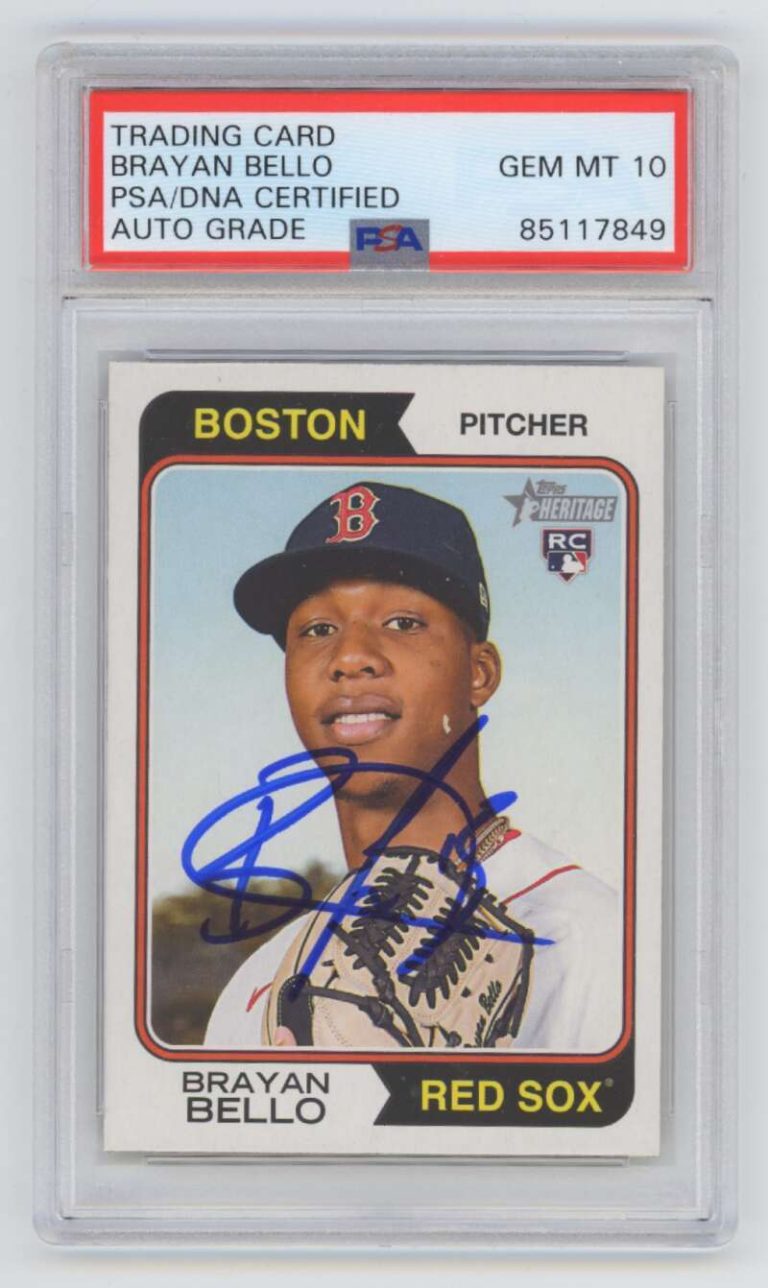 Brayan Bello 2023 Topps Heritage #89 Rookie RC Signed PSA 10 Auto Red Sox