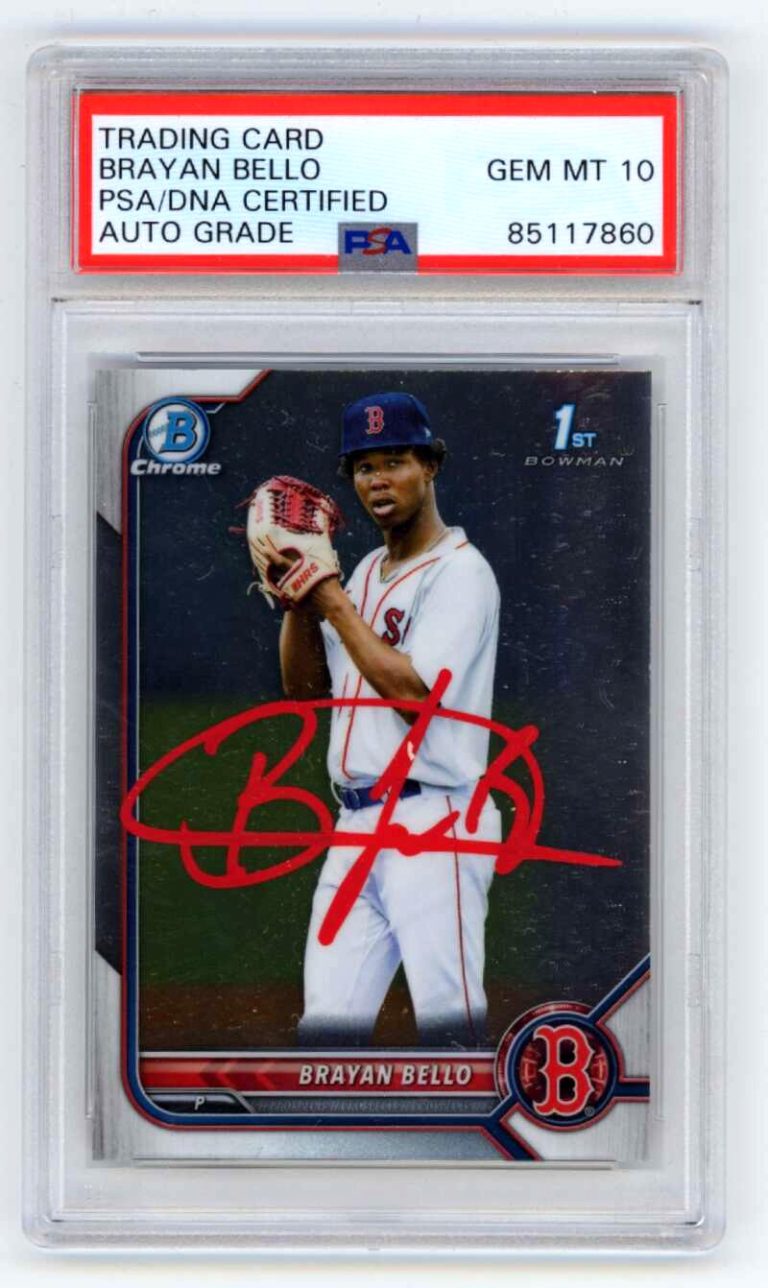Brayan Bello 2023 Bowman Chrome BCP-107 1st RC Signed PSA 10 Auto Red Sox