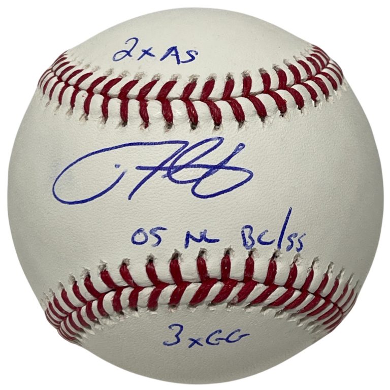 Derrek Lee Signed ROMLB Baseball w/ 3 Inscriptions Beckett Witness BAS COA