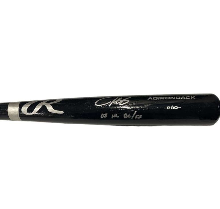 Derrek Lee Signed Auto Rawlings Black Bat w/ 05 NL BC/SS Beckett Witness BAS COA