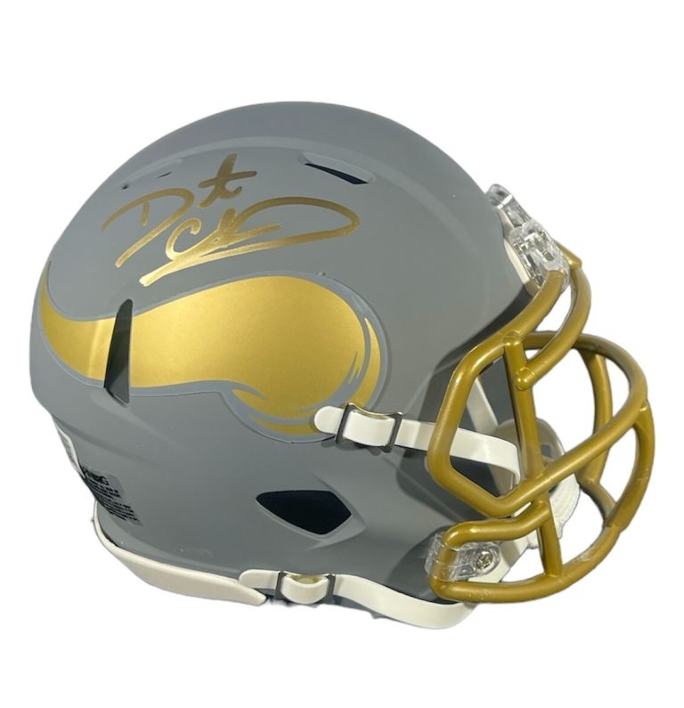 Daunte Culpepper Signed Minnesota Vikings Slate Mini Helmet Beckett Wit BAS COA