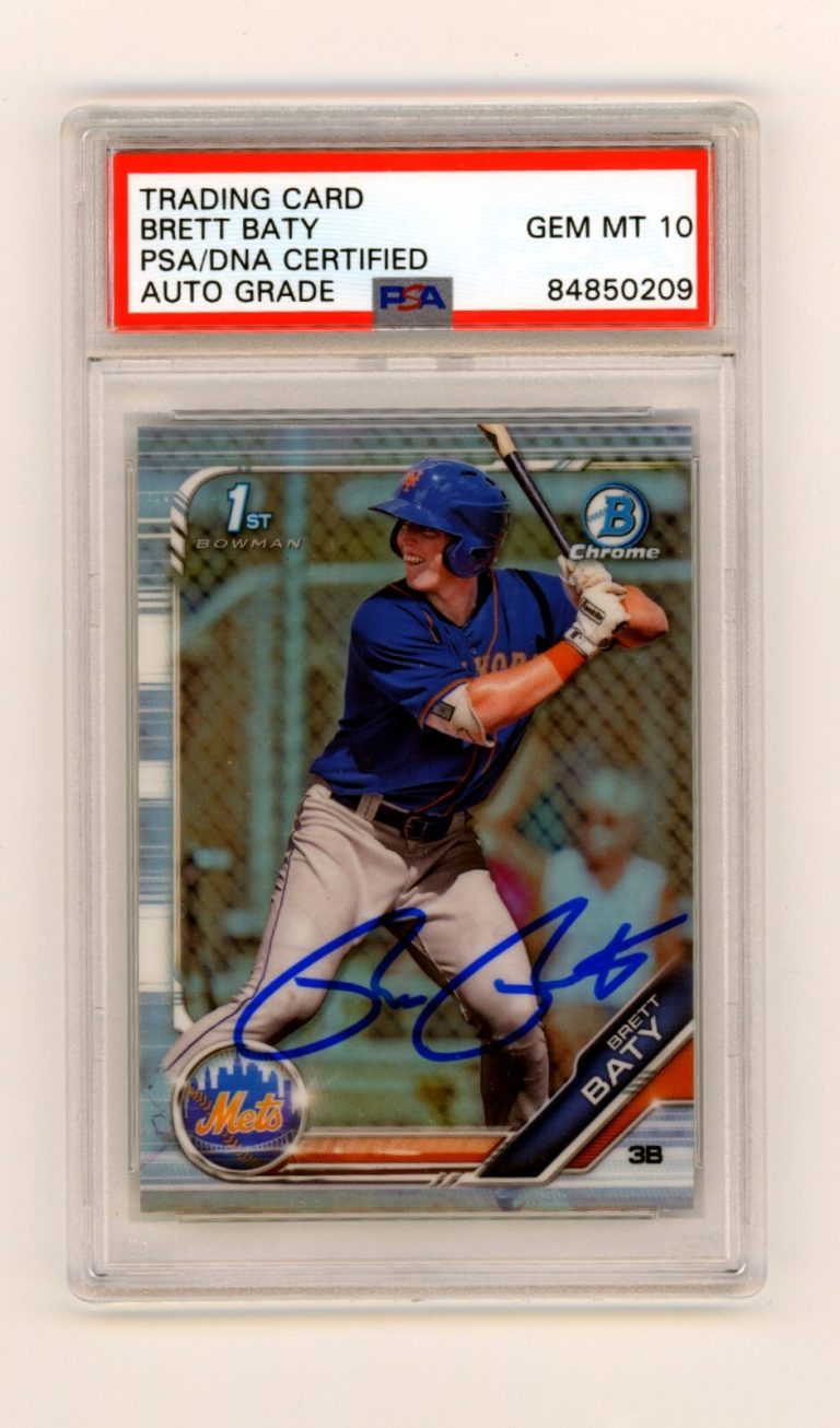 Brett Baty 2019 Bowman Chrome Draft 1st Refractor Signed PSA 10 Auto RC NY Mets