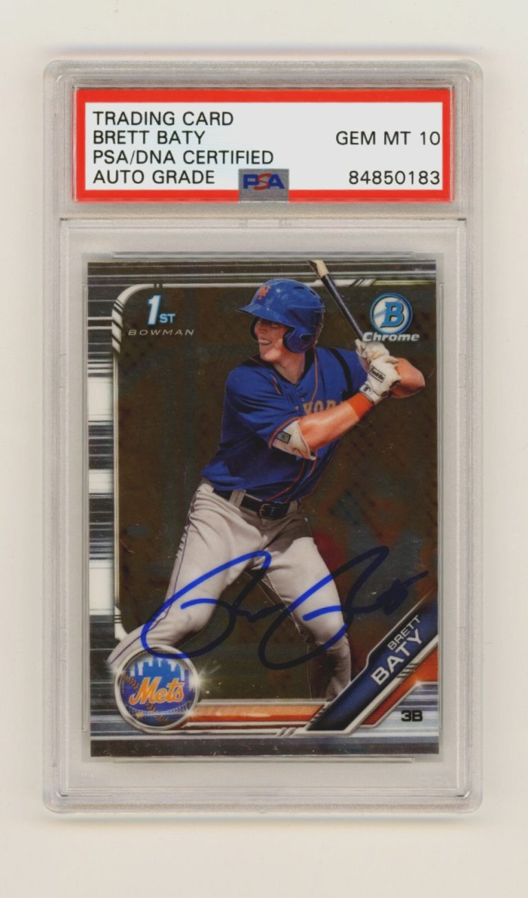 Brett Baty 2019 Bowman Chrome Draft 1st Prospect Signed PSA 10 Auto RC NY Mets