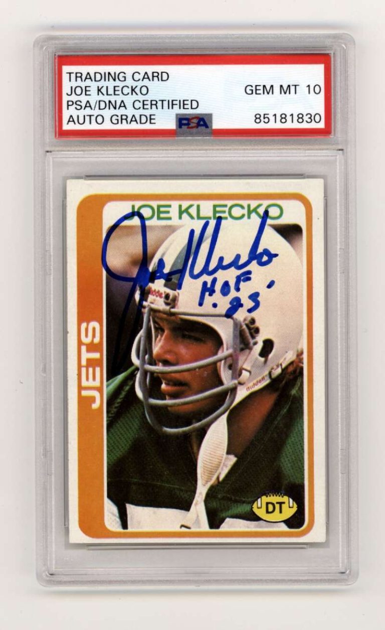 Joe Klecko 1978 Topps #287 Rookie RC w/ HOF 23 Insc Signed PSA 10 Auto Jets