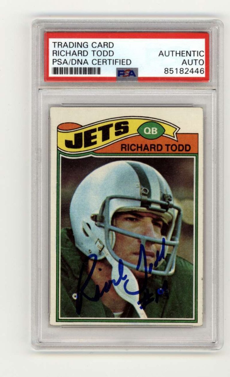 Richard Todd 1977 Topps #118 Rookie RC Signed PSA Authentic Auto New York Jets