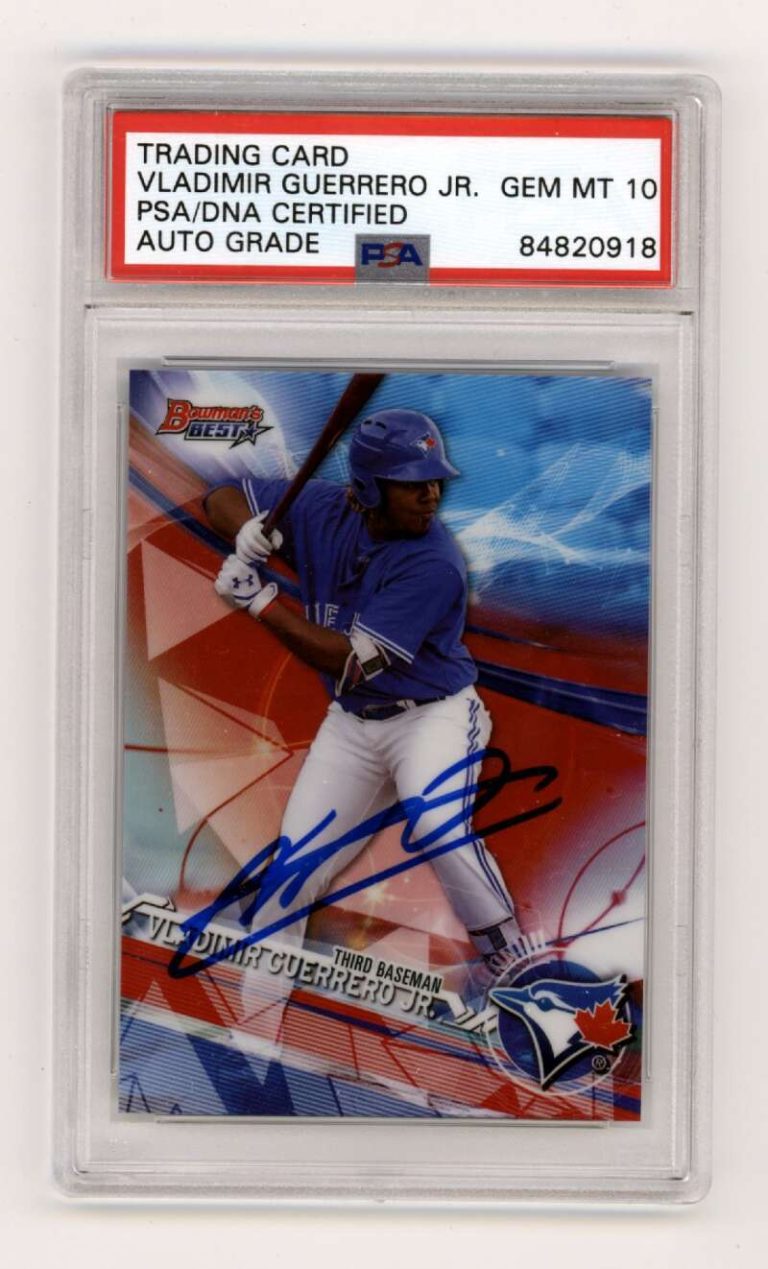 Vladimir Guerrero Jr. 2017 Bowman's Best #TP-33 Refractor RC Signed PSA 10 Auto