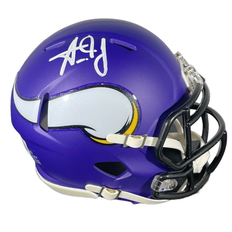 Aaron Jones Signed Vikings Speed Mini Helmet Beckett Witness BAS COA