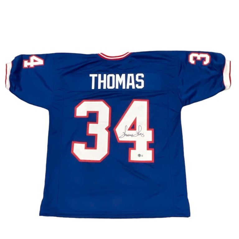 Thurman Thomas Signed Buffalo Bills Custom Jersey Beckett Witness BAS COA