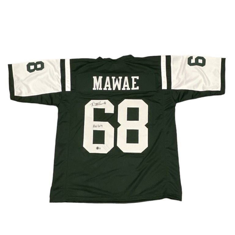Kevin Mawae Signed New York Jets Custom Jersey w/ HOF 2019 Beckett Wit BAS COA