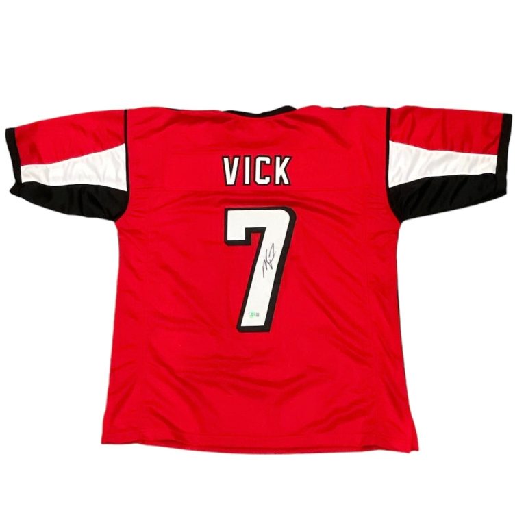 Michael Vick Signed Atlanta Falcons Custom Jersey Beckett Witness BAS COA