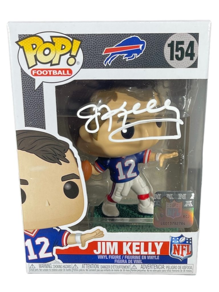 Jim Kelly Signed Auto Buffalo Bills Funko Pop #154 Beckett Witness BAS COA