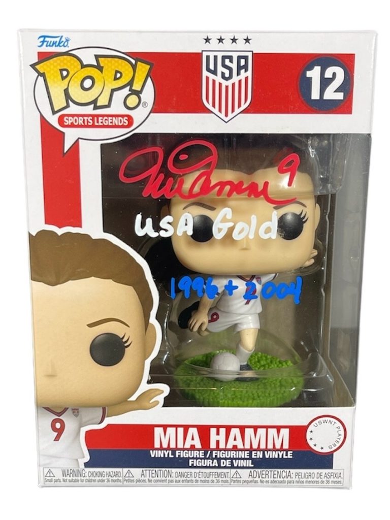 Mia Hamm Signed Auto USA Soccer Funko Pop #12 USA Gold 96 04 Beckett BAS COA RWB