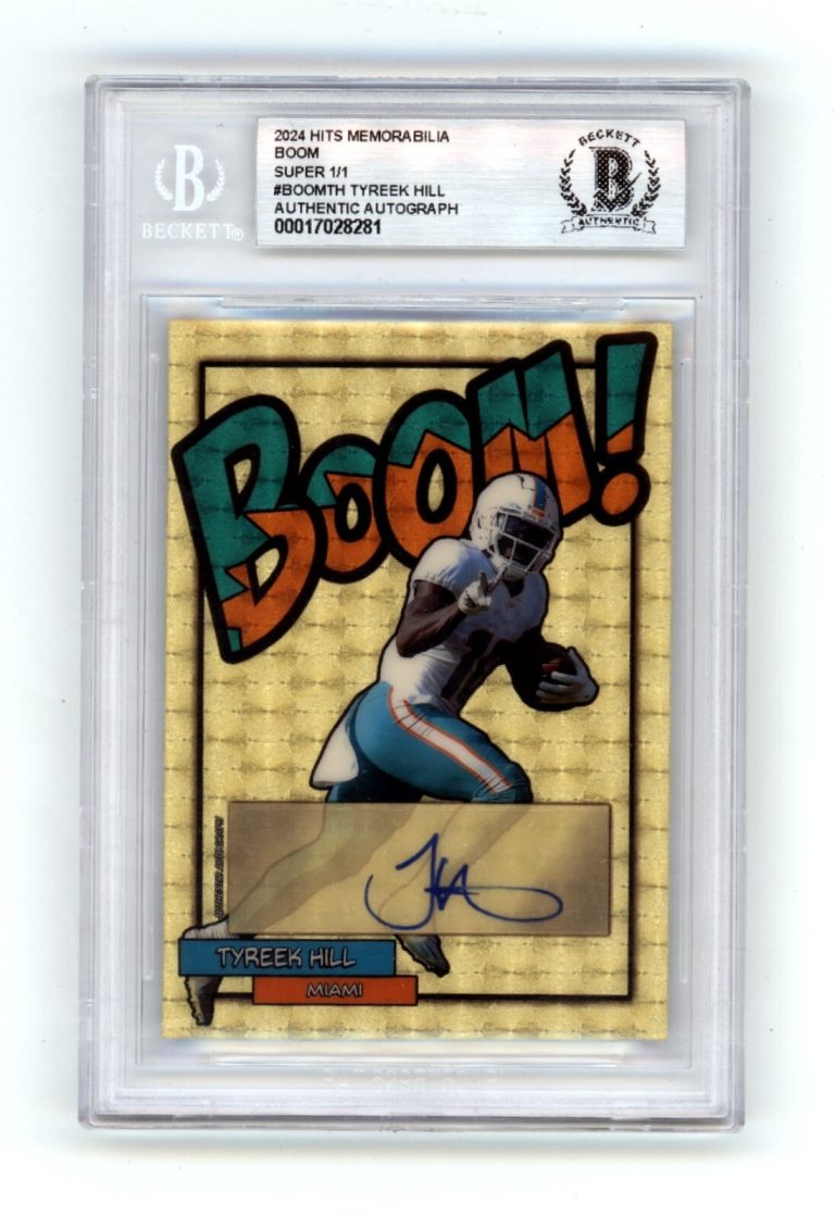 Tyreek Hill 2024 Hits Memorabilia BOOM Super #1/1 Signed BGS BAS Auto Dolphins