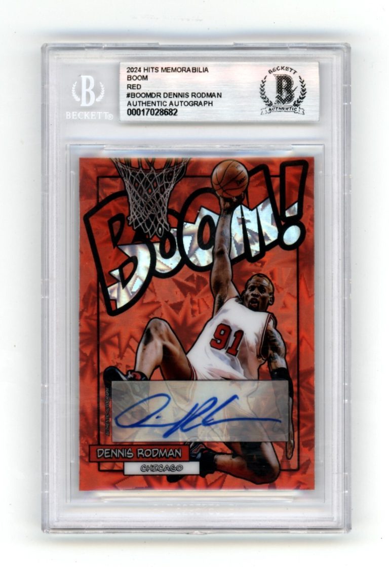 Dennis Rodman 2024 Hits Memorabilia BOOM Red #/5 Signed BGS BAS Auto Bulls