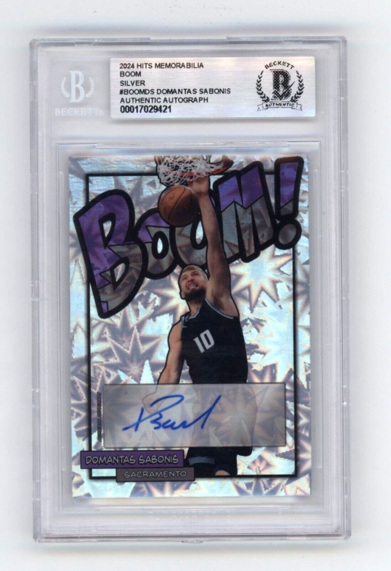 Domantas Sabonis 2024 Hits Memorabilia BOOM Silver /10 Signed BGS BAS Auto Kings