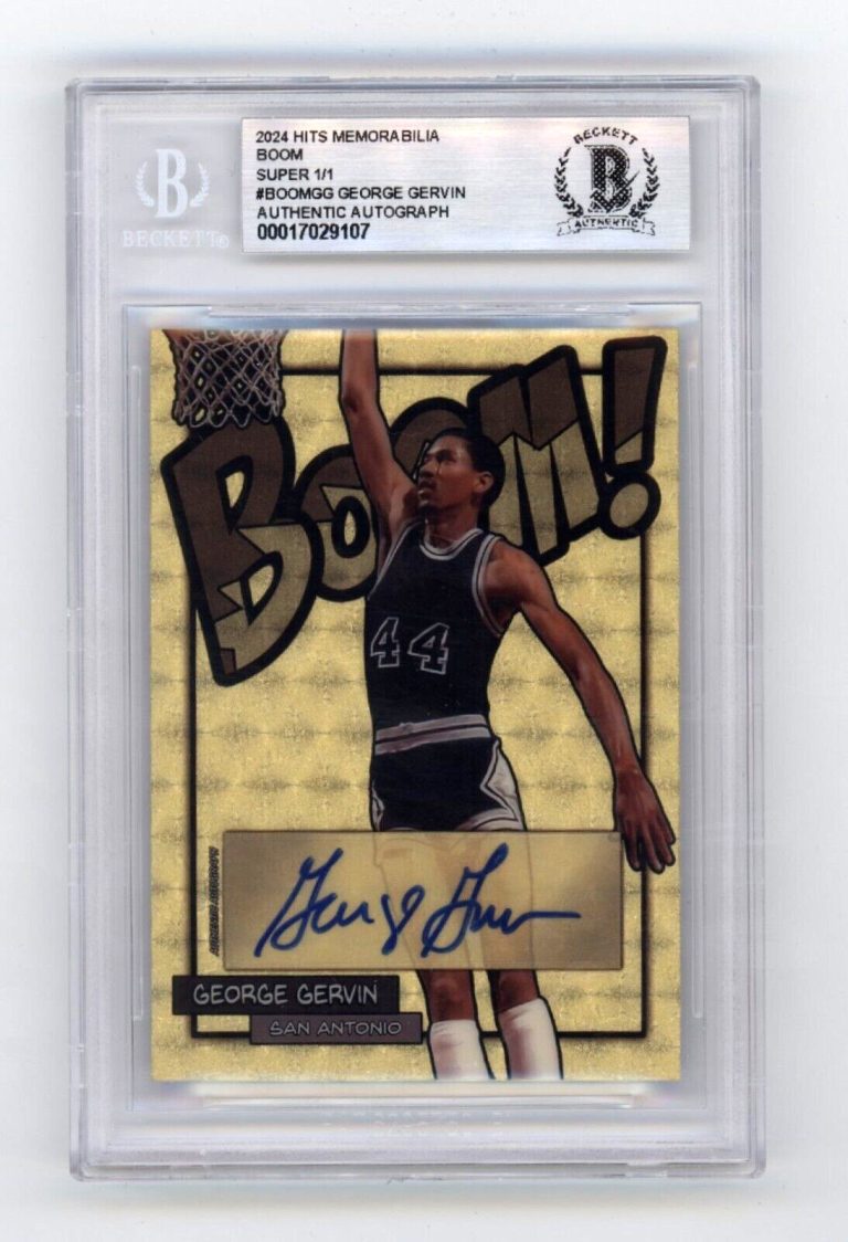 George Gervin 2024 Hits Memorabilia BOOM Super #1/1 Signed BGS BAS Auto Spurs