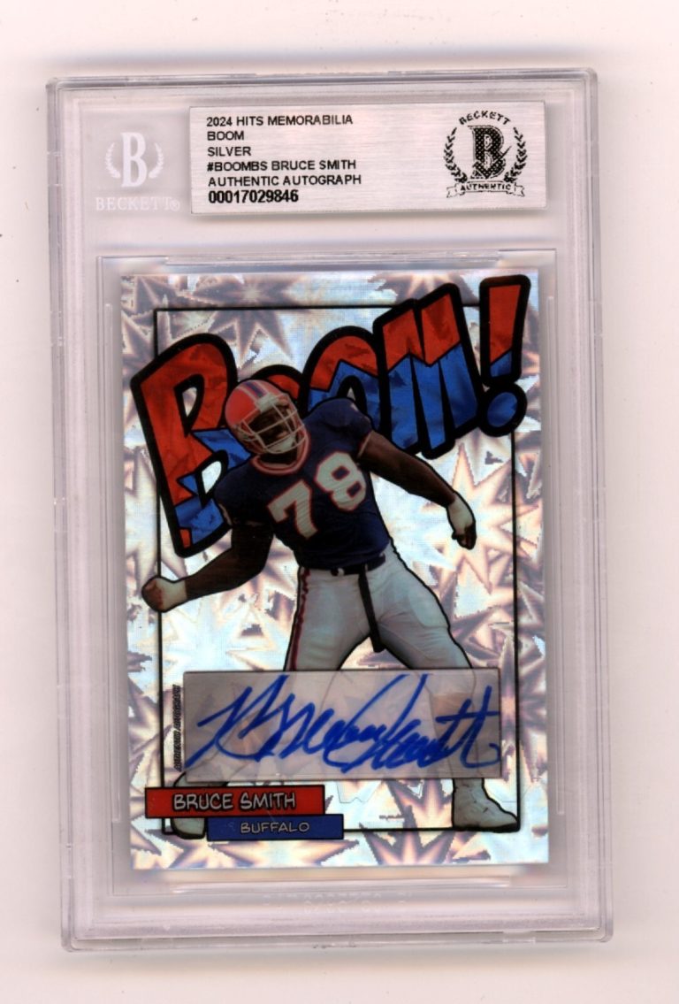 Bruce Smith 2024 Hits Memorabilia BOOM Silver #/10 Signed BGS BAS Auto Bills