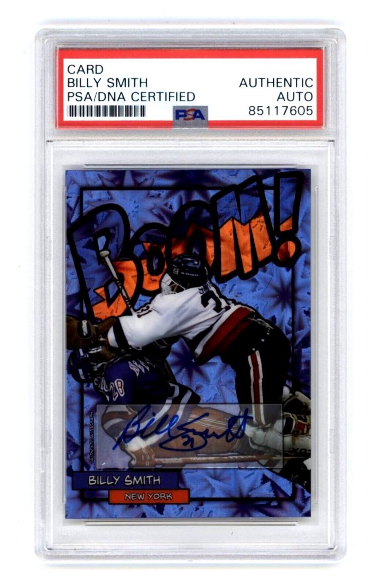Billy Smith 2024 Hits Memorabilia BOOM Blue #/5 Signed PSA Auto Islanders