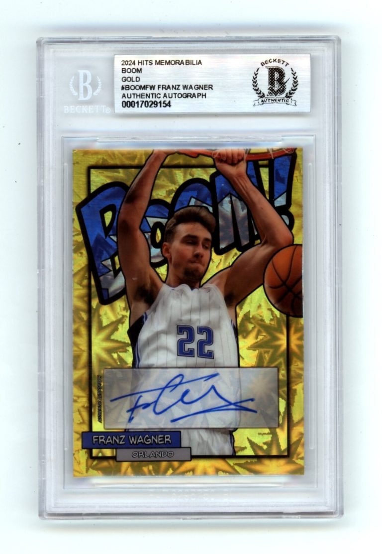 Franz Wagner 2024 Hits Memorabilia BOOM Gold #/5 Signed BGS BAS Auto Magic