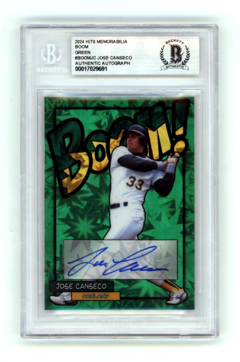 Jose Canseco 2024 Hits Memorabilia BOOM Green #/5 Signed BGS BAS Auto Athletics