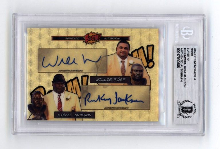Willie Roaf & Rickey Jackson 2024 Hits BOOM Super #1/1 Dual Signed BGS BAS Auto