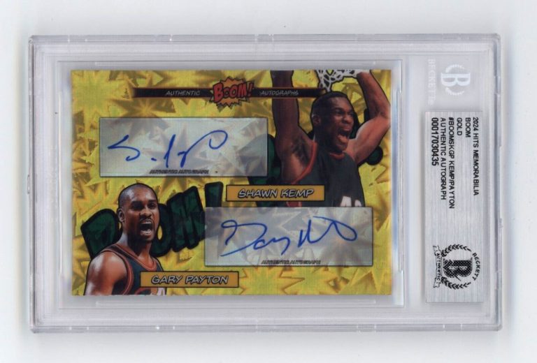 Shawn Kemp & Gary Payton 2024 Hits BOOM Gold #/10 Dual Signed BGS BAS Auto