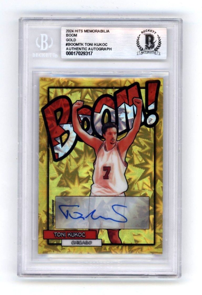Toni Kukoc 2024 Hits Memorabilia BOOM Gold Jersey # 7/10 Signed BGS BAS Auto