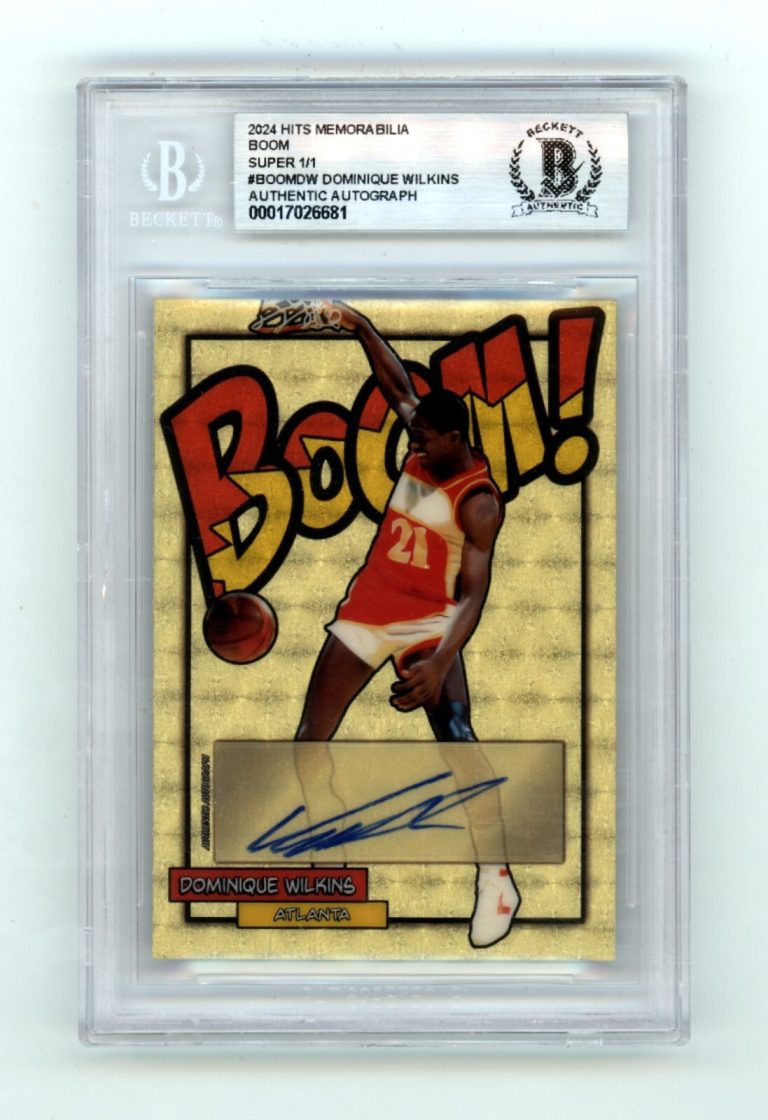 Dominique Wilkins 2024 Hits Memorabilia BOOM Super 1/1 Signed BGS BAS Auto Hawks
