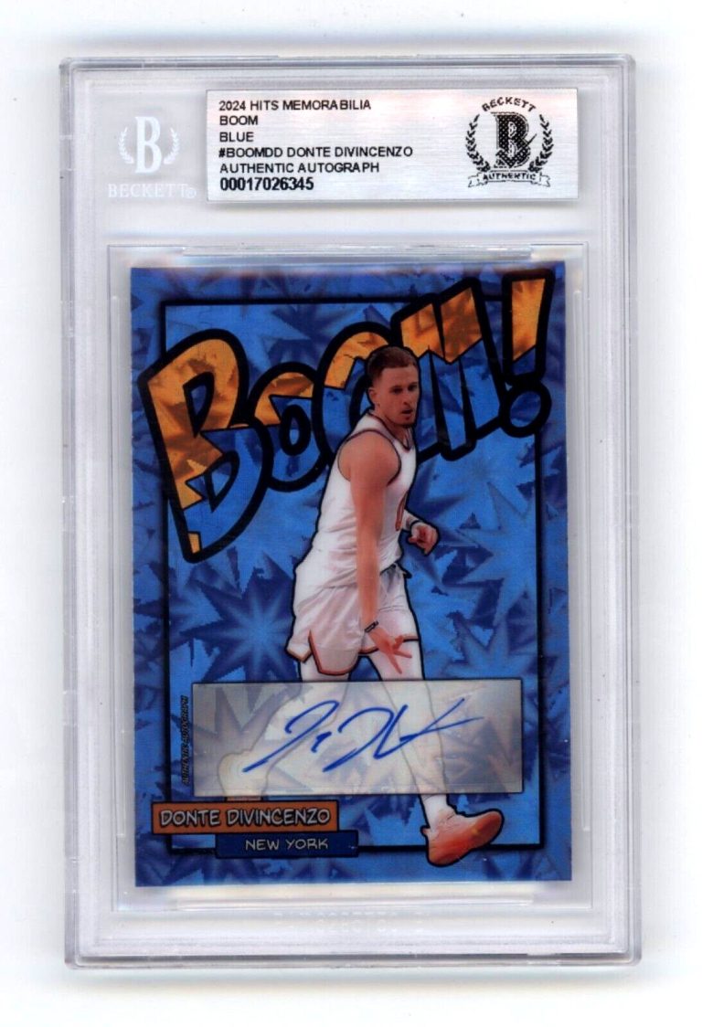 Donte DiVincenzo 2024 Hits Memorabilia BOOM Blue #/5 Signed BGS BAS Auto Knicks