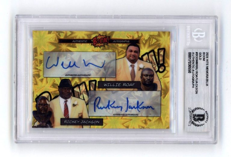 Willie Roaf & Rickey Jackson 2024 Hits BOOM Gold #/10 Dual Signed BGS BAS Auto