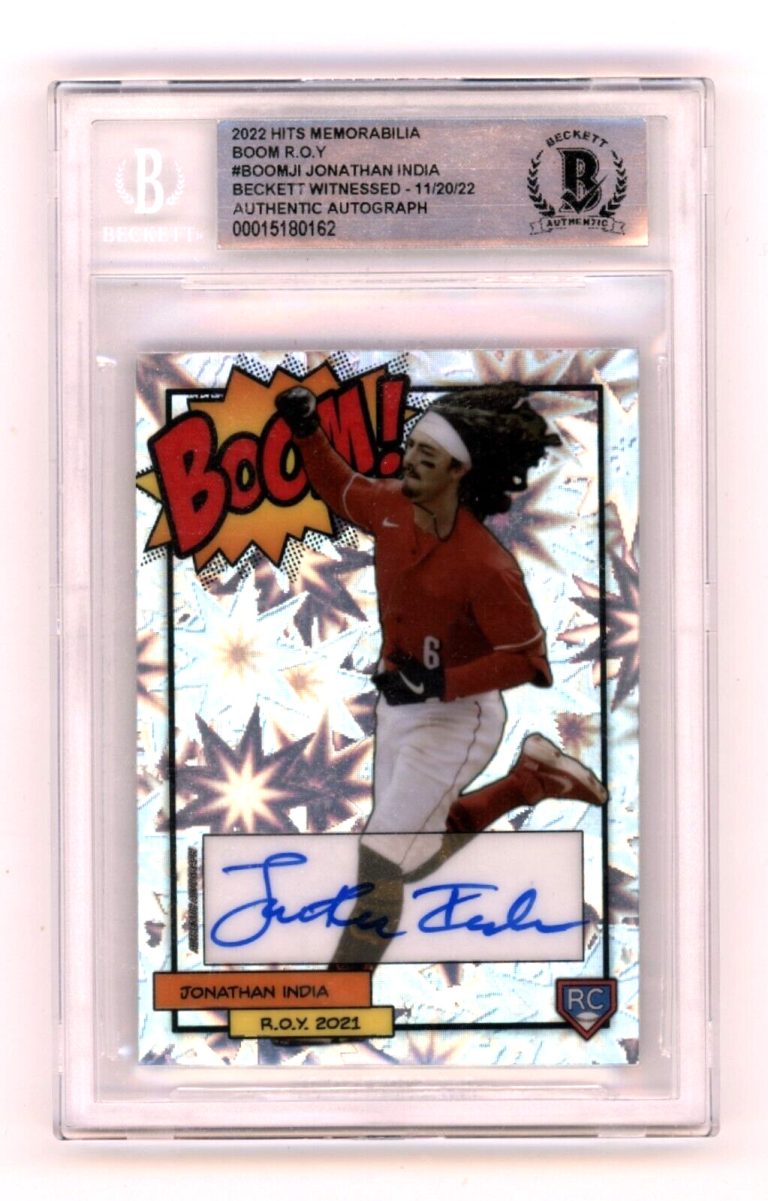Jonathan India 2022 Hits Memorabilia BOOM Silver #/6 RC Signed BGS BAS Auto Reds