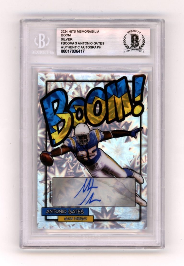 Antonio Gates 2024 Hits Memorabilia BOOM Silver Signed BGS BAS Auto Chargers